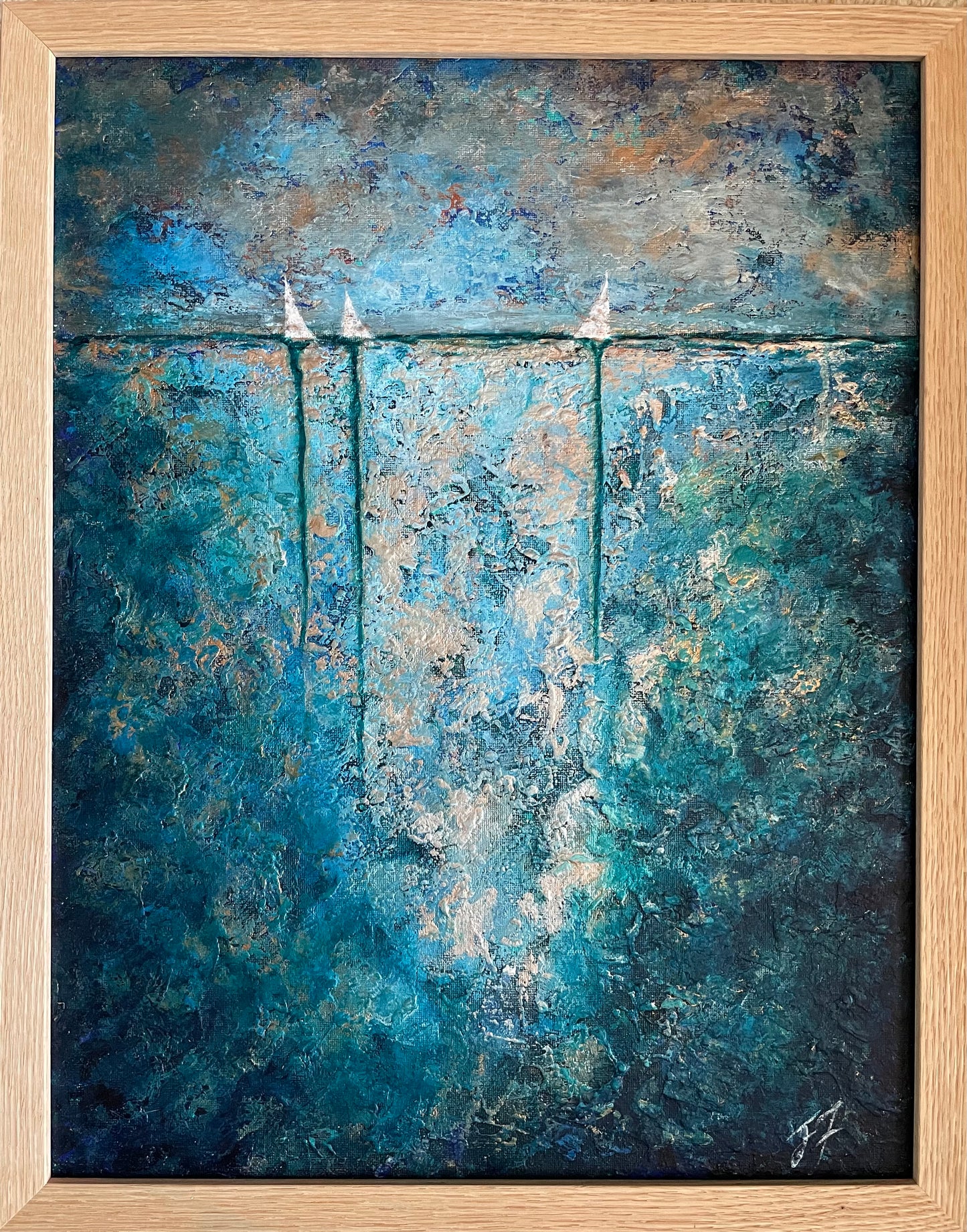 Sea and Landscapes Series - Three Yachts -Platinum 3