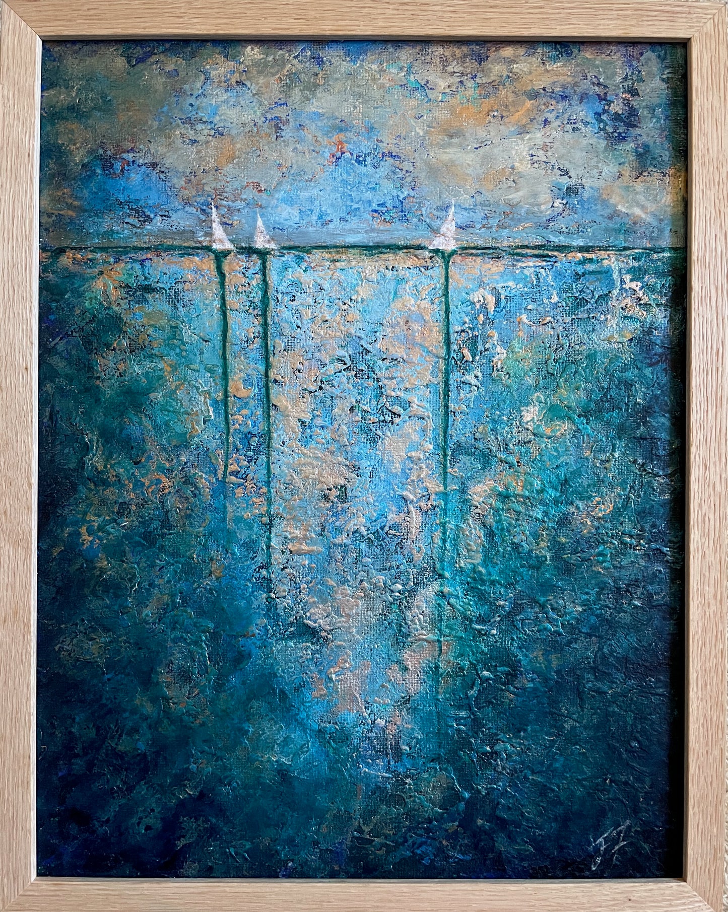 Sea and Landscapes Series - Three Yachts  -Platinum 3