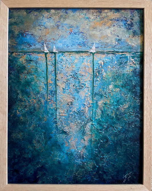 Sea and Landscapes Series - Three Yachts  -Platinum 3